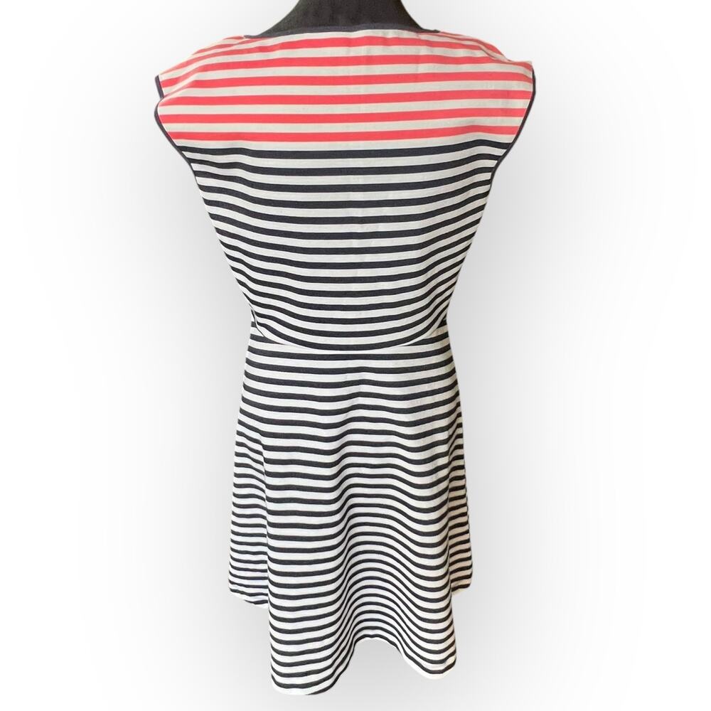 Draper James Women's Blue Pink White Stripe Ponte Knit Fit & Flare Dress Size M - Picture 11 of 13